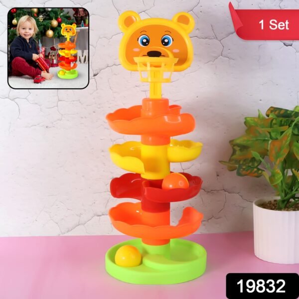 sku_4a69488a-0e95-4db2-8a67-b8a064e4b885.jpg Colorful Bear Face Rolling Ball Drop Tower Toy Set