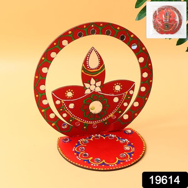 sku_551916f7-64f9-494f-ba4d-08c1a07afcbd.jpg Handcrafted Wooden Decorative Diya Stand (1 Pc)
