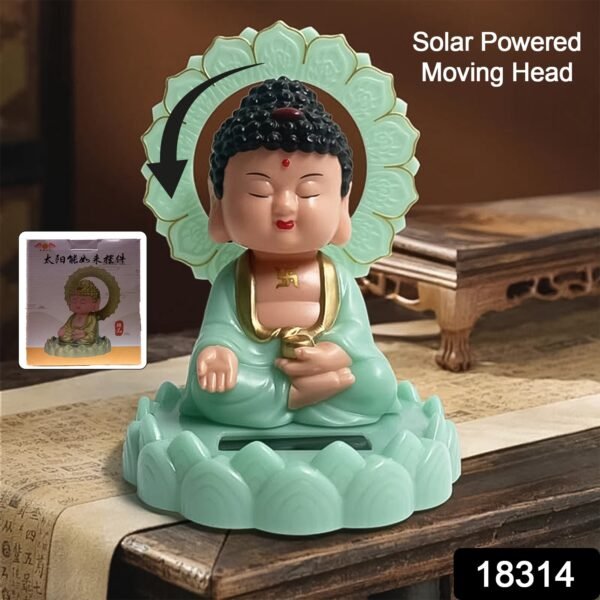 sku_66235788-6b31-4f40-b68f-db641b97efcb.jpg Plastic Solar Powered Moving Head Sitting Action Buddha Statue (1 Pc / Mix Color)