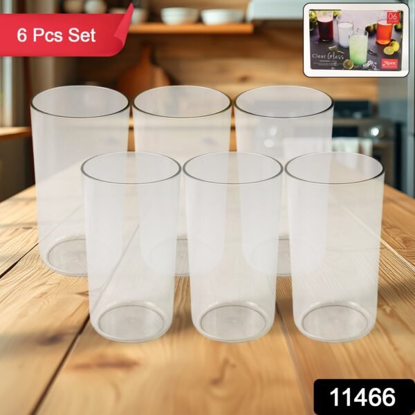 Apex Clear Plastic Tumbler / Glass Set – 6-Piece Unbreakable