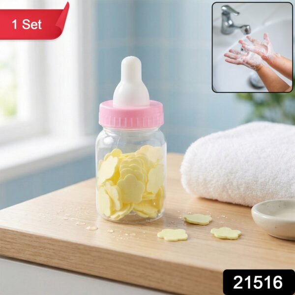 sku_731fe576-8c4c-4811-bae5-f5a72cefd2b9.jpg Portable Baby Bottle Shape Hand Wash Soap Paper Sheets Set (1 Set)