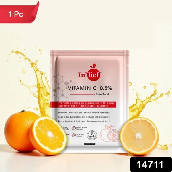 In’lief Vitamin C 0.5% Hydrating & Brightening Facial Sheet Mask (1 Pc)