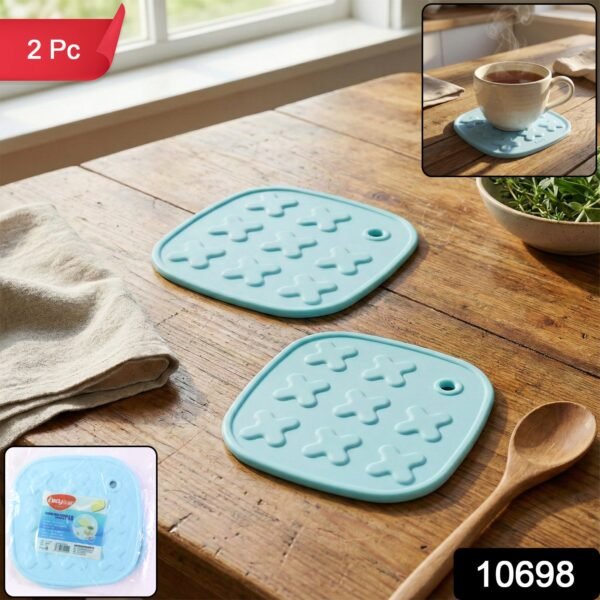 sku_96bbf14d-7b76-4367-8617-4fd70d4bb887.jpg Heat Resistant Multipurpose Cup Coaster & Hot Pot Pad Set (2 Pc)