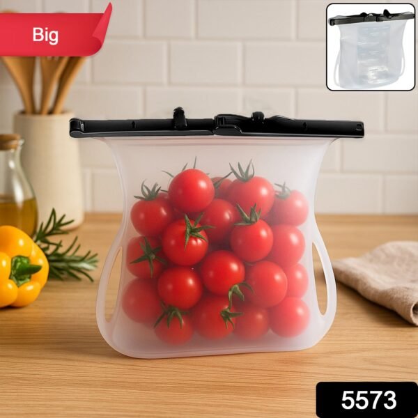 sku_c0088971-5da8-4519-afdb-86bc816c3fba.jpg Reusable Silicone Food Storage Bag Leakproof Flat Bottom Freezer 1 Pc