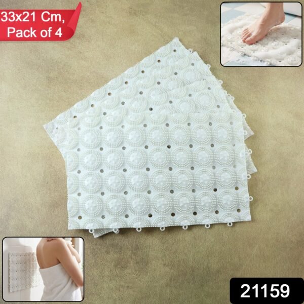 sku_cc6bab9d-0d86-4a66-9391-c3852a7da49d.jpg Anti-Slip Bathroom Massage Mat with Suction Cups (33 × 21 cm / 4 Pc)
