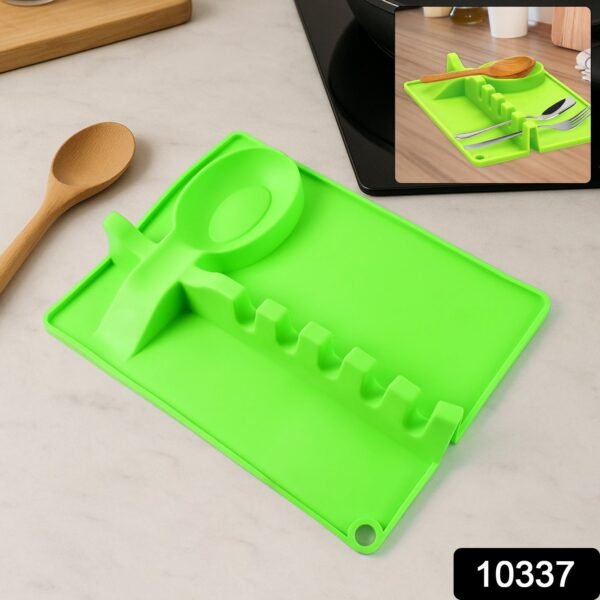 sku_d79dc273-0cf6-443d-80fc-002126d2b243.jpg 4-Slots Silicone Multifunctional Spoon Holders Fork Spatula Rack (1 Pc)