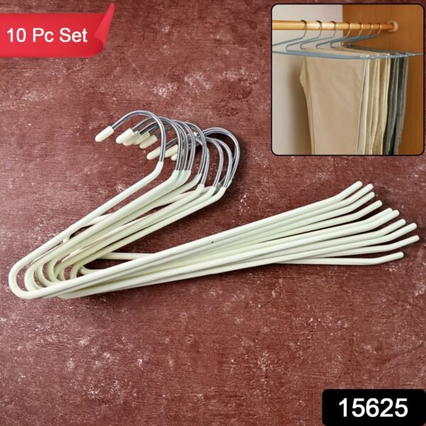 sku_da719363-4434-4cd7-ab69-fdb0ca2b2a9f.jpg stainless steel Hangers with Silicone Cover Chrome Hook for Clothes (10 Pc / Set)