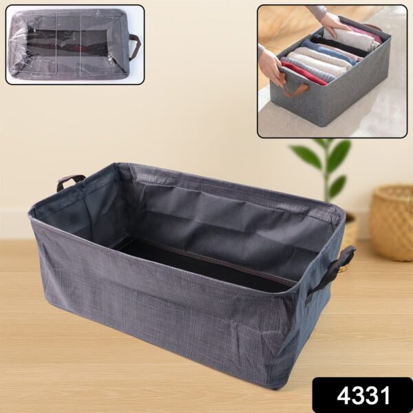 sku_e1b70ac3-d8a8-436d-a5af-3181dadcc5a6.jpg Foldable Cloth Storage Organizer Bag With Handles (Approx 46x27Cm1Pc)