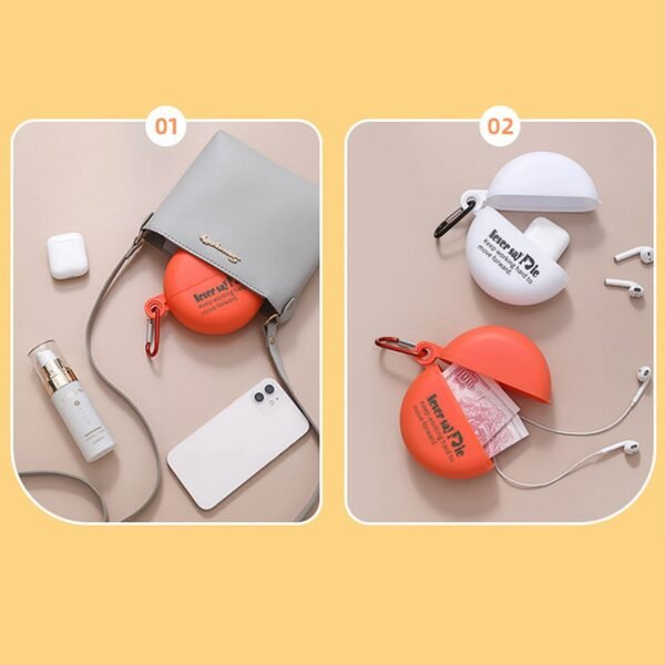 Plastic Round Multi-Purpose Empty Storage Box with Keychain (1 Pc)