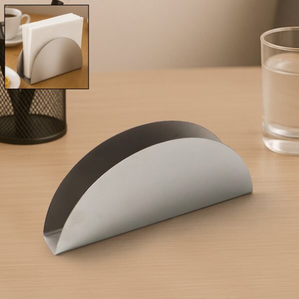 Stainless Steel Half-Moon Shaped Tissue Paper Napkin Holder Stand (1 Pc)