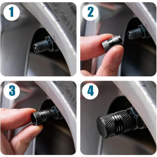 Tire Valve Stem Caps Fit 4pcs Silver