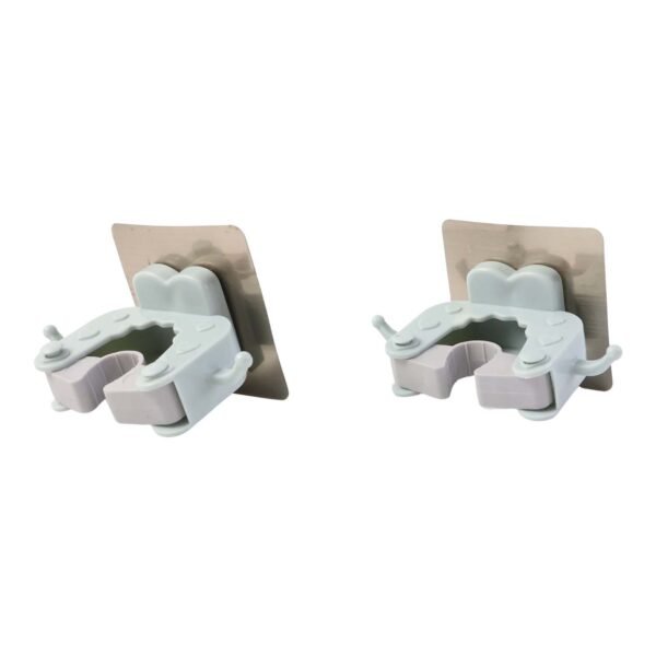 Wall Mounted Mop and Broom Holder Clip (2 Pc)