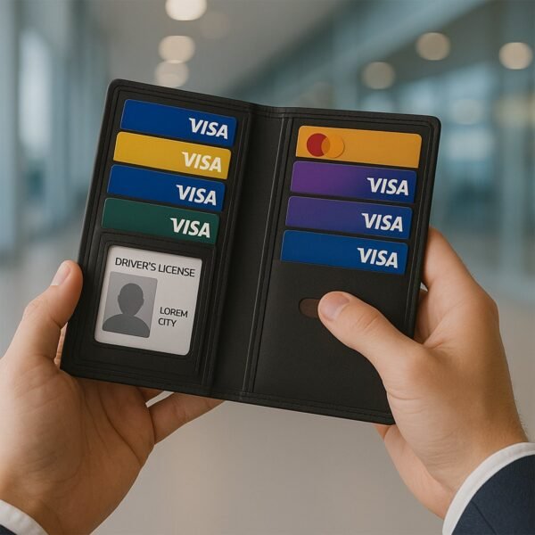 Premium Multi-Compartment Travel Document Holder and Card Organizer Wallet (1 Pc)