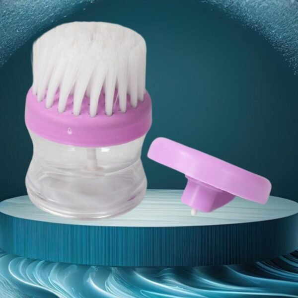 wash-brush-1.jpg Plastic Wash Basin Brush Cleaner with Liquid Soap Dispenser (Multicolour)