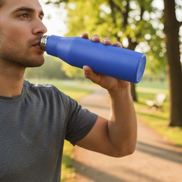 waterbottle02-03.jpg Classic Stainless Steel Water Bottle Blue Color (1000 ML, 1 Piece)