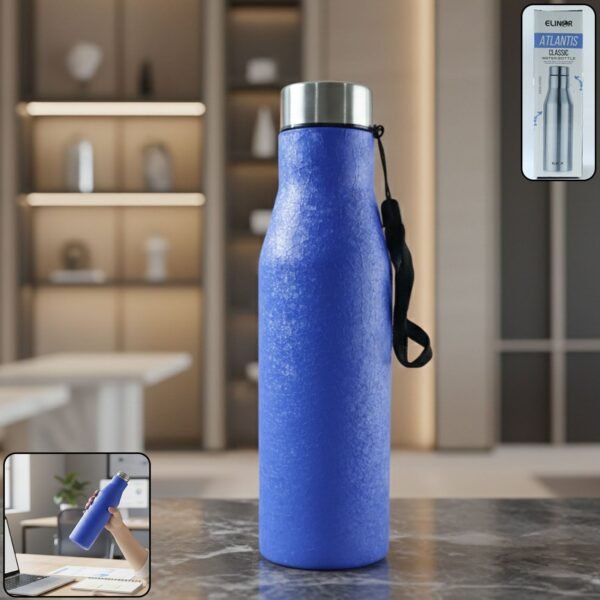 waterbottle02-WOSKU-01.jpg Classic Stainless Steel Water Bottle Blue Color (1000 ML, 1 Piece)