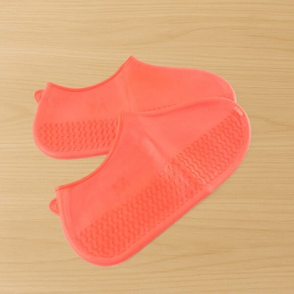 waterproof-shoe-cover06.jpg Orange Non-Slip Silicone Rain Reusable Anti skid Waterproof Fordable (1 Pair)