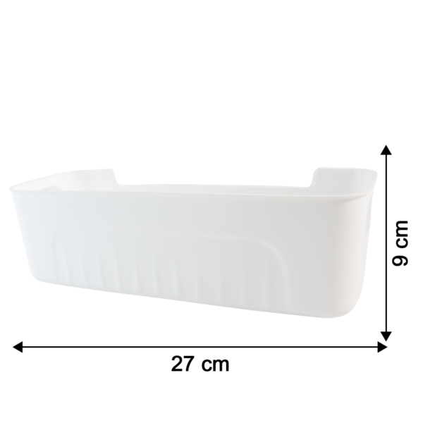 whitestoragecontainer-size.png White Plastic Storage Basket Tray Set (4 Pcs)