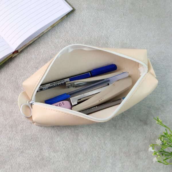 zipper-pouch-04.jpg Slim PU Leather Pencil Pouch - (1 Pc)